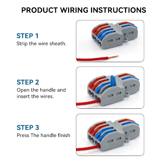 In Multiple Out Fast Electrical Connectors Universal Compact Splitter Wiring Cable Connector Push-in Terminal Block