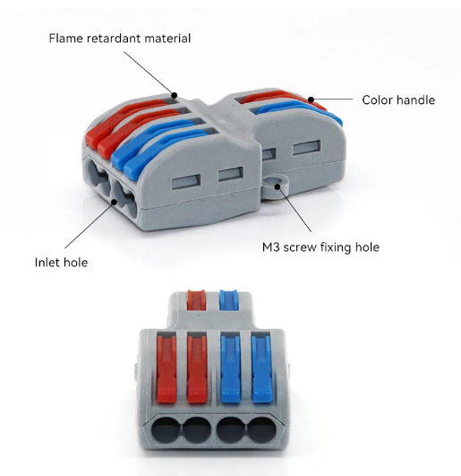 In Multiple Out Fast Electrical Connectors Universal Compact Splitter Wiring Cable Connector Push-in Terminal Block