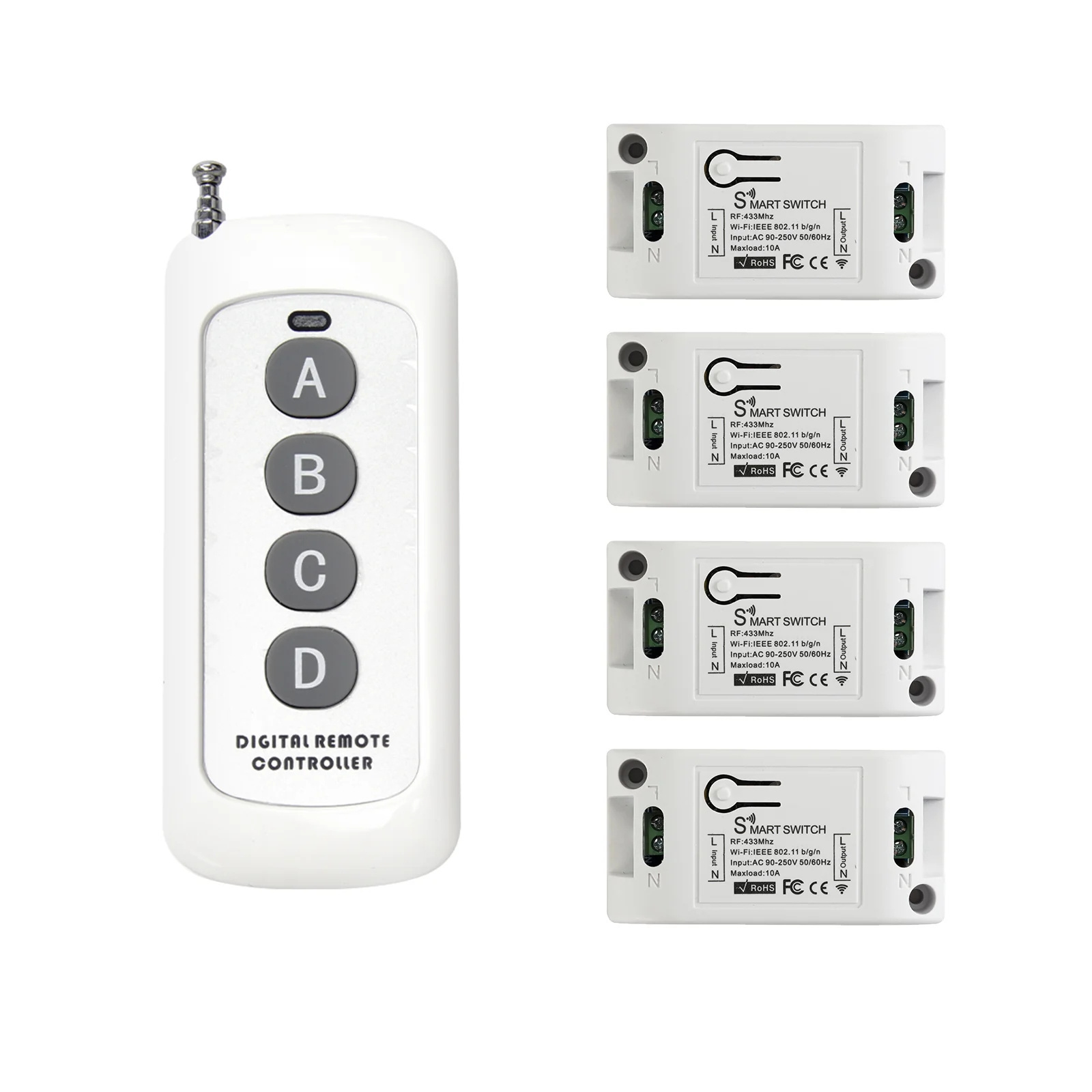 Best WiFi Smart Switch Wireless Remote Control Light Timer Relay Switches 110V 220V Home Automation Module with KT1004 KR2201W