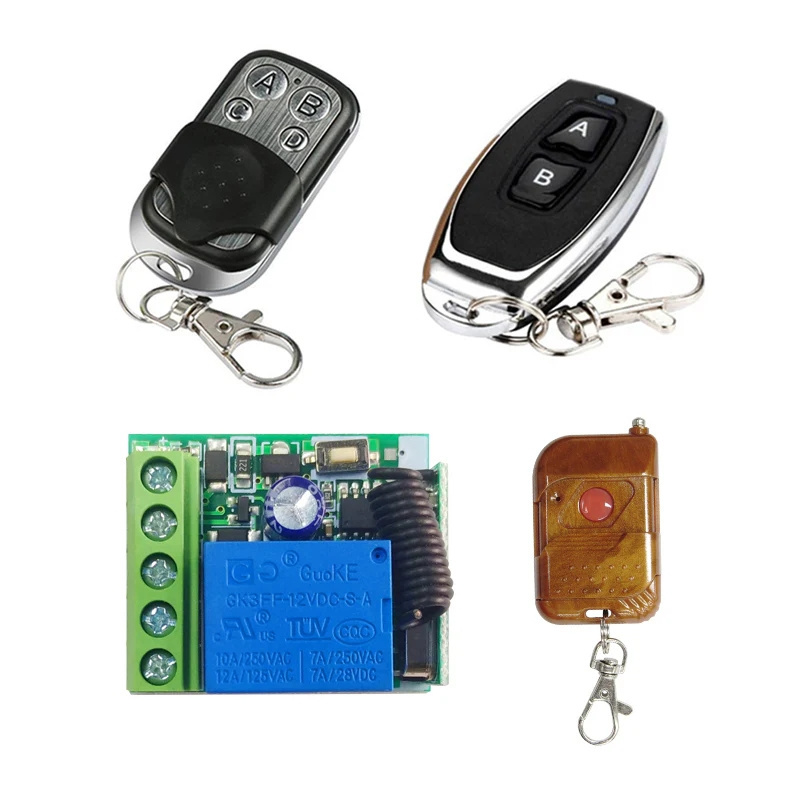 Universal 433MHz Wireless Remote Control Switch DC 12V 1CH Universal Receiver Module and RF 433mhz Transmitter KR1201A KT05