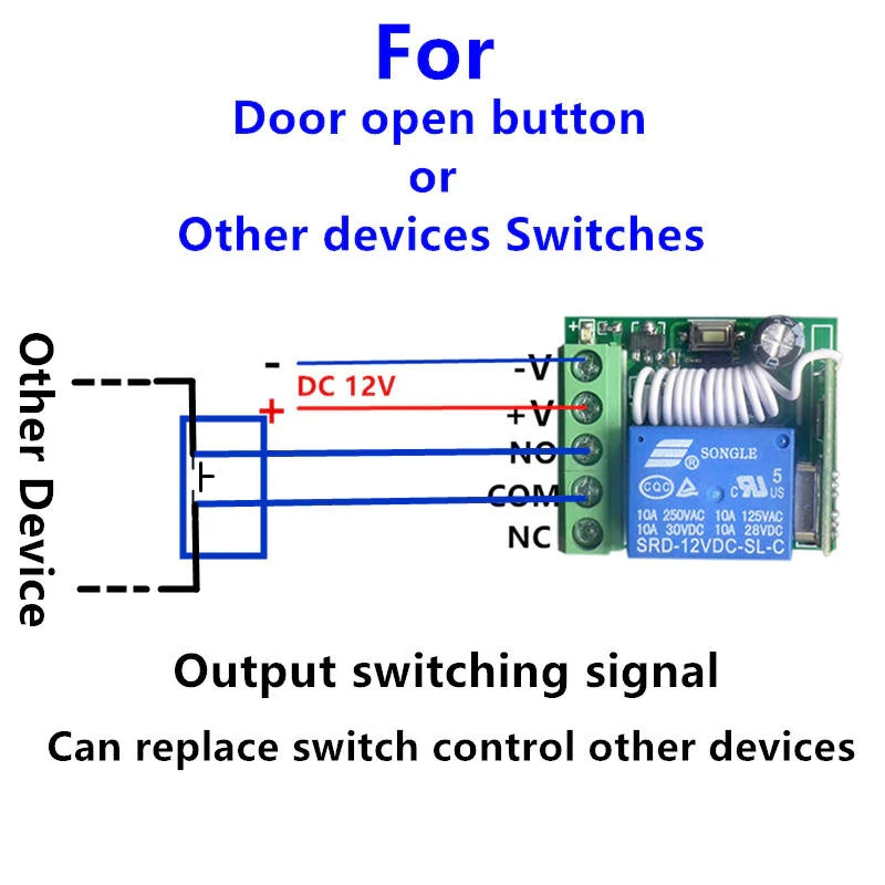 Universal 433MHz Wireless Remote Control Switch DC 12V 1CH Universal Receiver Module and RF 433mhz Transmitter KR1201A KT05