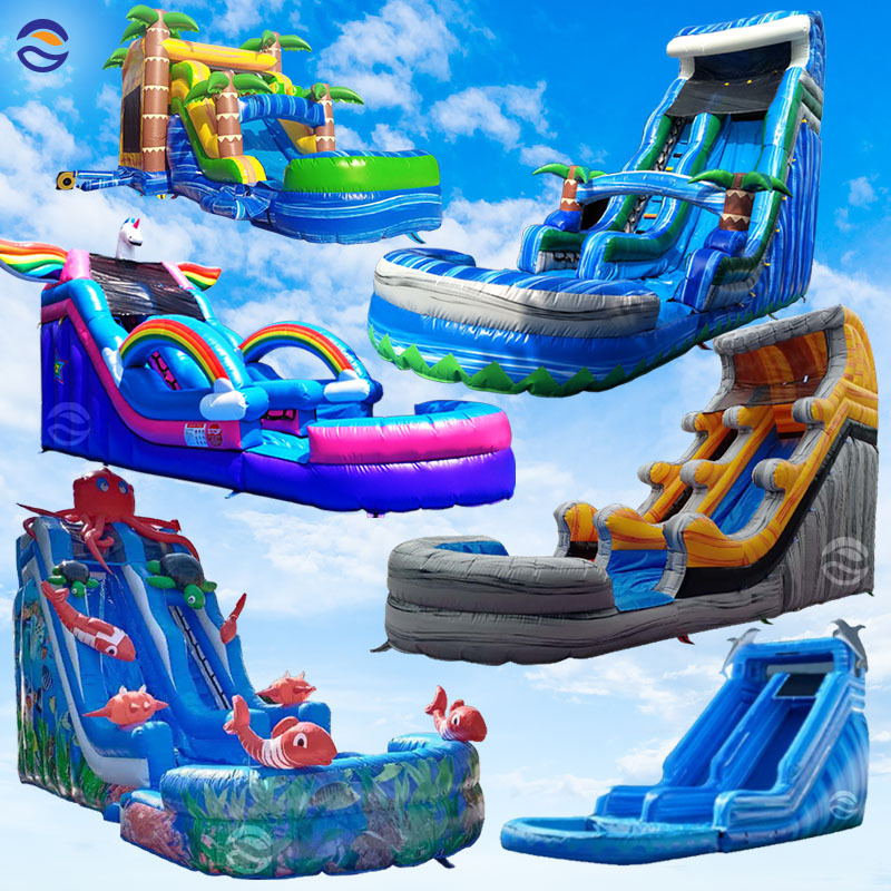 20ft 22ft giant inflatable double waterslide jumper comercial moon bounce water slide for adult