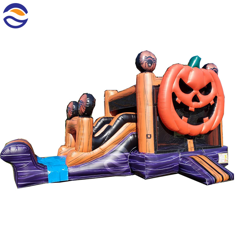 Halloween Bounce House Inflatable Haunted House Slide Pumpkin Bounce House Combo