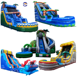 20ft 22ft giant inflatable double waterslide jumper comercial moon bounce water slide for adult