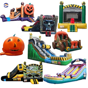 Kids Halloween Inflatable Jumping Pumpkin Haunted Bouncer Bouncy Castle Bounce House For Halloween