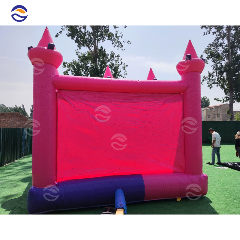 In Stock Light Modern Pastel All Moon Inflatable Pink Jumping Jump Castle Bounce House Combo With A Slide Sale