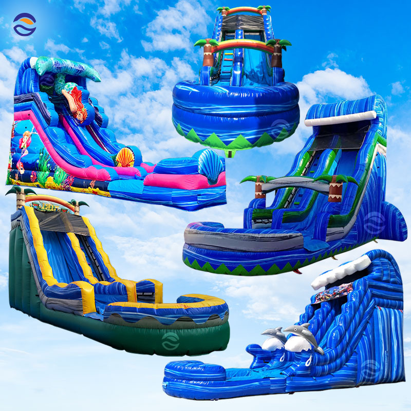 20ft 22ft giant inflatable double waterslide jumper comercial moon bounce water slide for adult