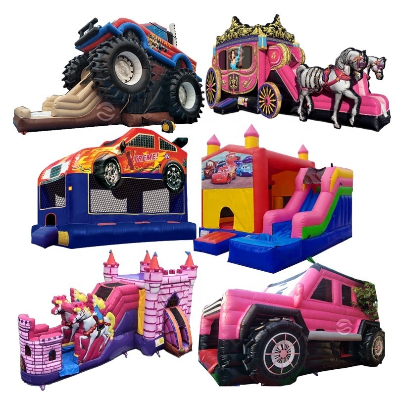 Inflatable Monster Truck Bouncer Slide Bouncy Castle Tractor Cars Bounce House