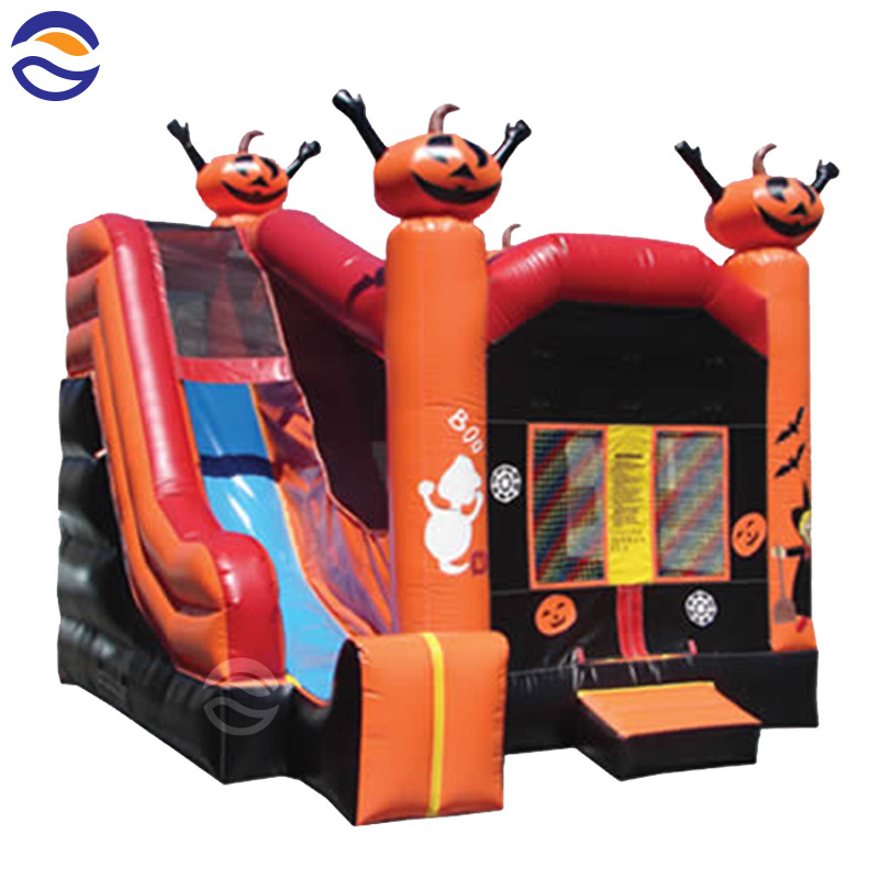 Halloween Bounce House Inflatable Haunted House Slide Pumpkin Bounce House Combo