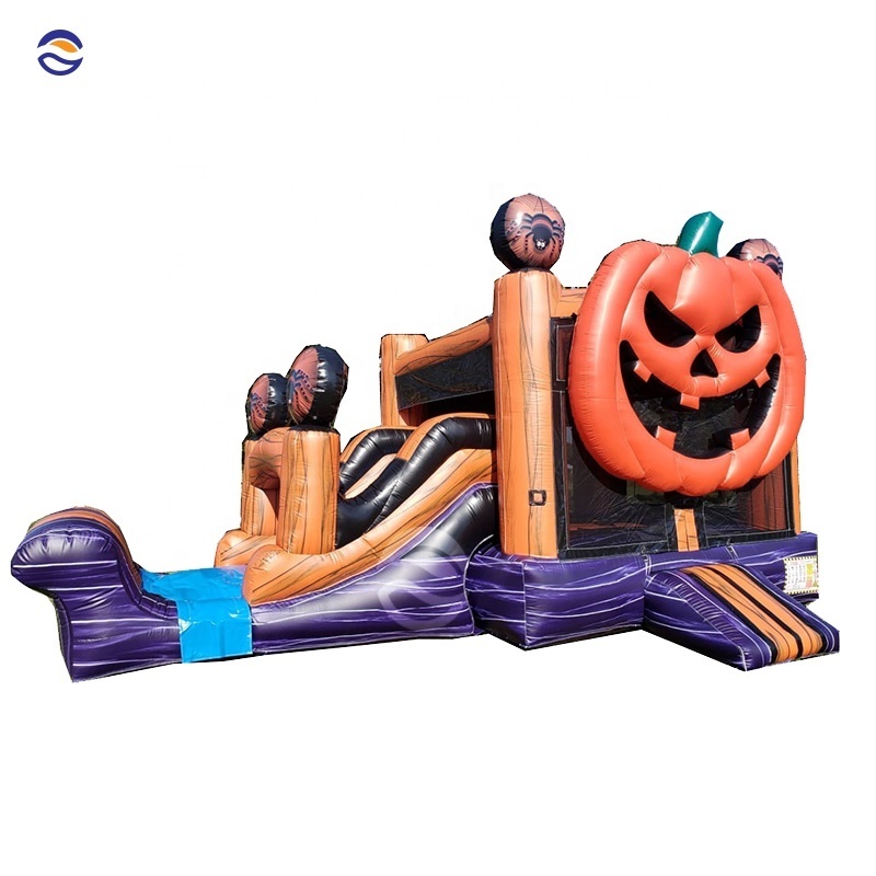 Kids Halloween Inflatable Jumping Pumpkin Haunted Bouncer Bouncy Castle Bounce House For Halloween