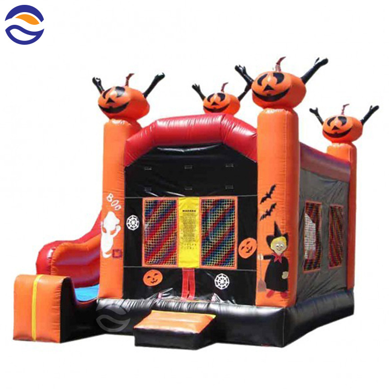 Halloween Bounce House Inflatable Haunted House Slide Pumpkin Bounce House Combo