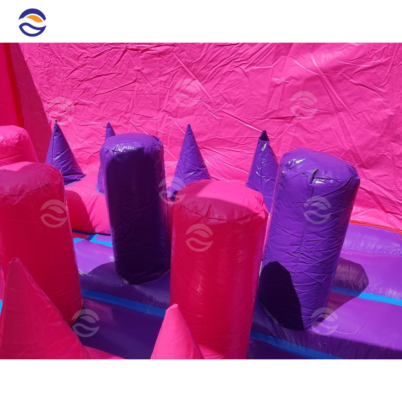 In Stock Light Modern Pastel All Moon Inflatable Pink Jumping Jump Castle Bounce House Combo With A Slide Sale