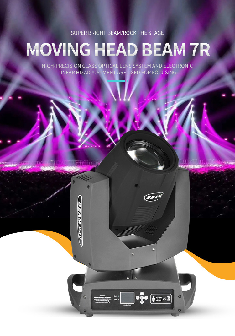 230 Mini Sharpy 7r Beam 230w Moving Head Lights  7r 230w Stage Light Mini Beam For Dj Disco Stage Lighting