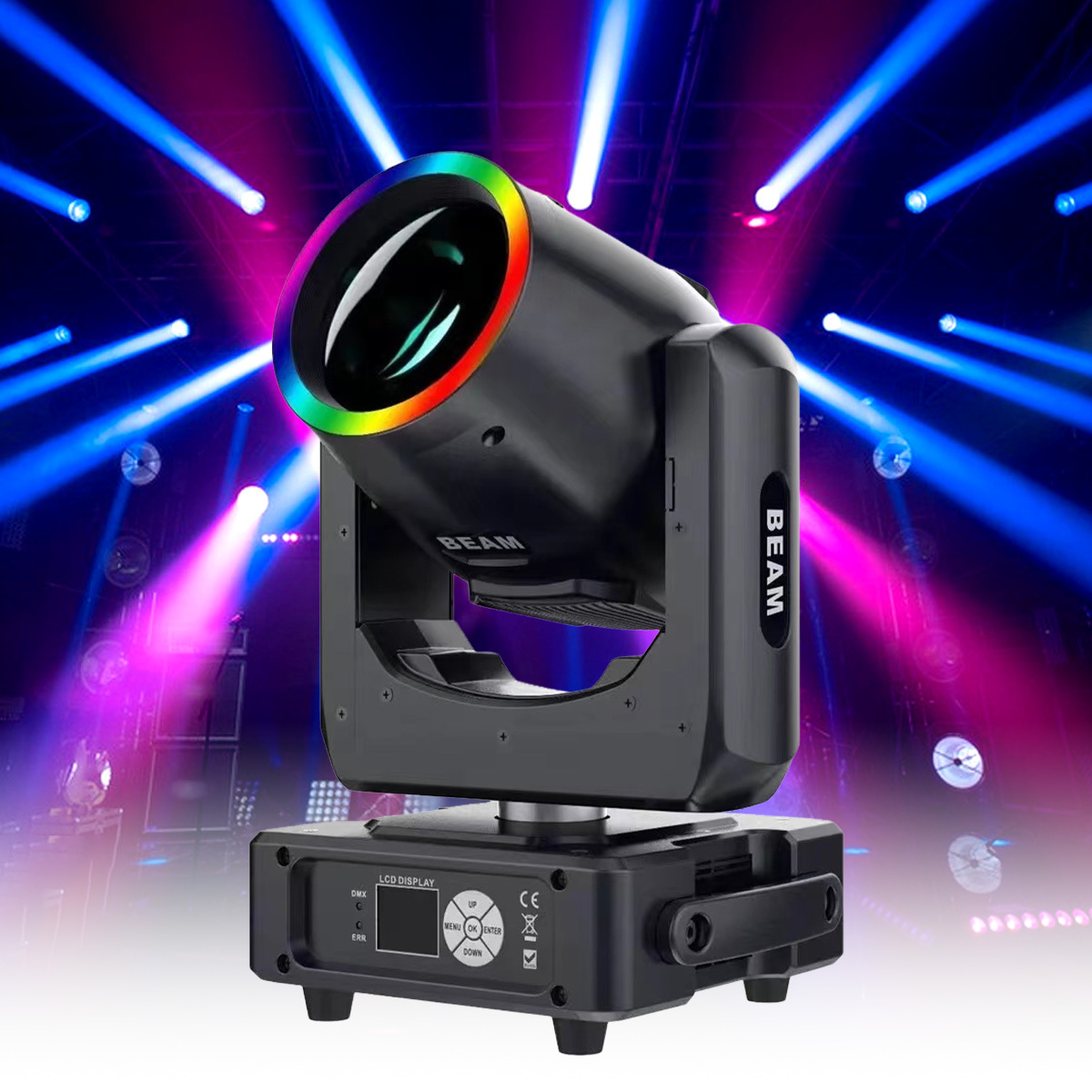 Mini 7R 230W beam moving head light with led ring stage lights moving head for party wedding