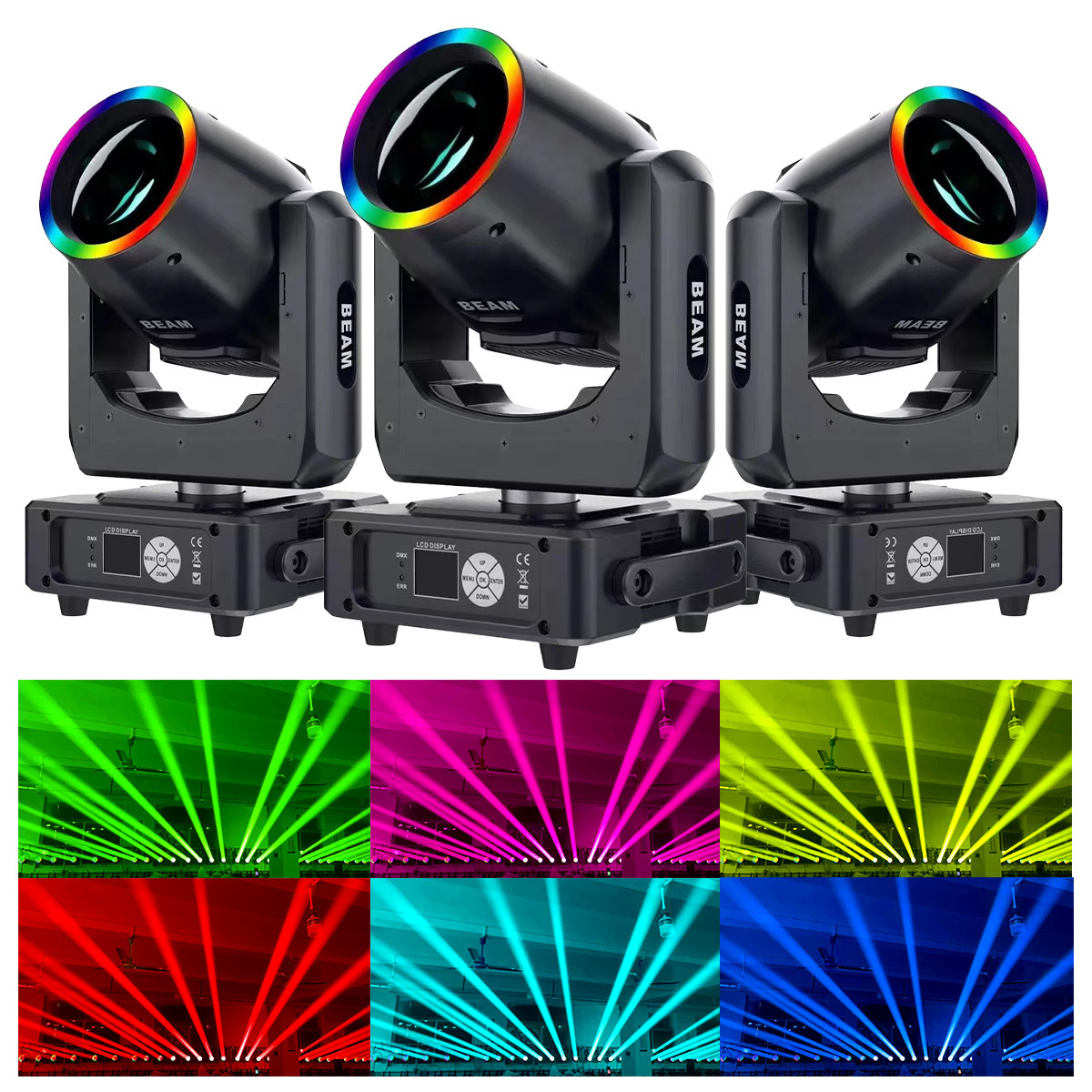 Mini 7R 230W beam moving head light with led ring stage lights moving head for party wedding