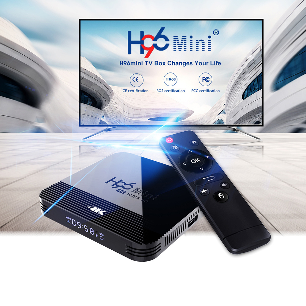 H96 mini H8 2g/16g tv android box 9.0 RK3228A Quad core blue movie download free 2.4G/ 5G dual wifi BT 4.0 internet tv box