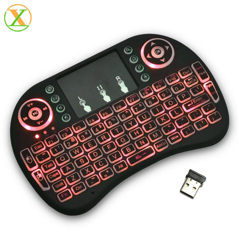 2024 Hot selling Backlight 2.4GHz i8 mini Wireless Keyboard Touch Pad i8 air fly mouse Backlit Keyboard for android tv box