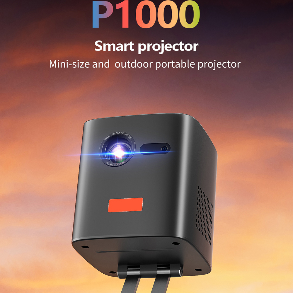 P1000 mini mobile hd projector 4k portable android 9 home theater DLP proyector 150 ANSI Outdoor Hiking Projector