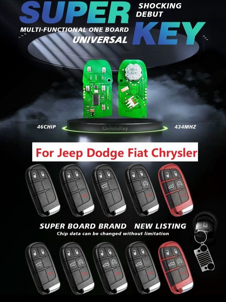 CN086054 2/3/4/5 Buttons universal smart key For Jeep dodge fiat chrysler ID46 434MHZ FCC ID :M3N40821302 Multi-function program