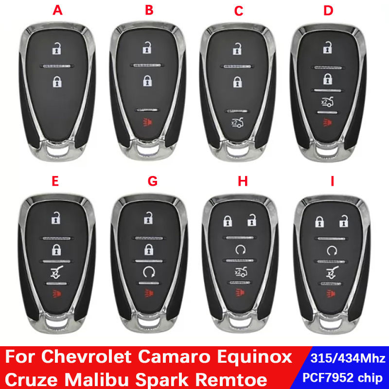 C-hevrolet Camaro Equinox C-ruze Malibu Spark Car Remote Control HYQ4EA HYQ4AA CN014082-I ID46 PCF7952 Chip 315/434mhz Smart Key