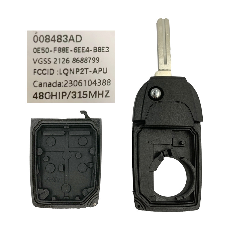 CN050016 FCC LQNP2T-APU For 2004-2015 Volvo 5 Button Flip Key Fob Part Number  8688799  315 Mhz 48 Chip