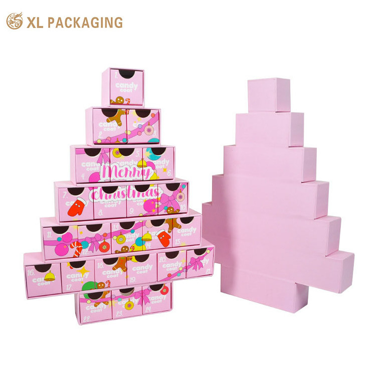 Christmas ArtPaper Advent Calendar Box cosmetic Chocolate gift Packaging Calendar Empty packaging Box for Chocolate