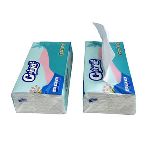 Customized Logo Soft Skin Caring Tissue Paper Napkin  Facial Tissue In Bag For Hotel Home