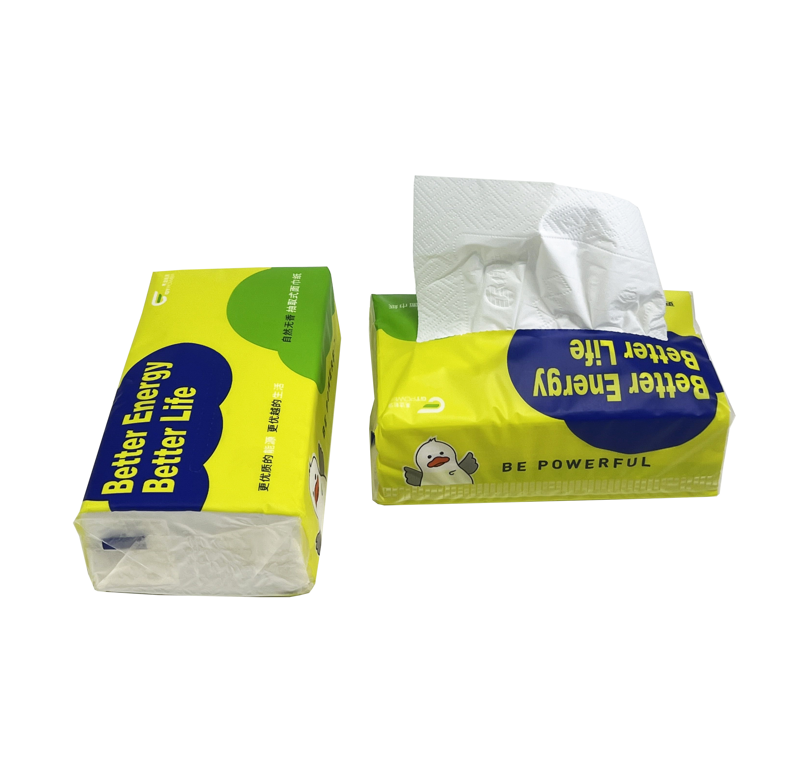 Customized Logo Soft Skin Caring Tissue Paper Napkin  Facial Tissue In Bag For Hotel Home