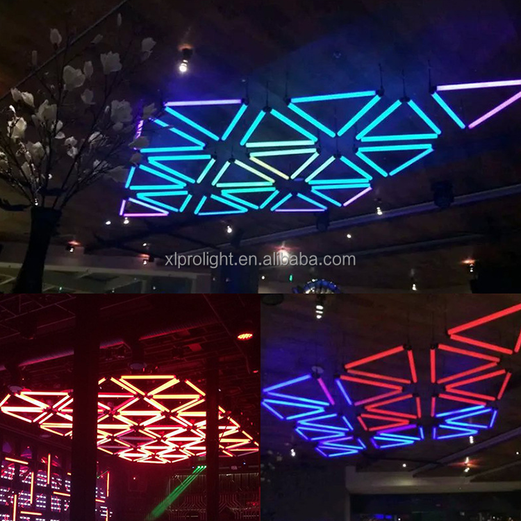 3in1 RGB LED Triangle Kinetic Lifting Tube Stage light With 3 Bar Tubes Lamp Dynamic Control For DJ Nightclubs Events Lighting