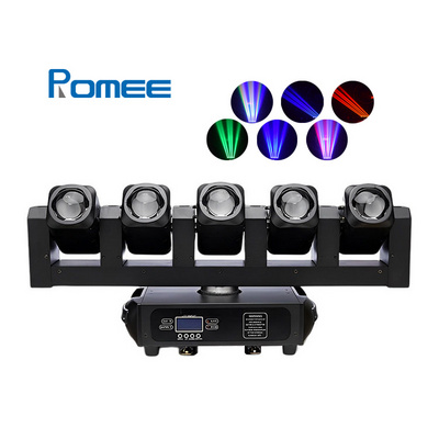 RGBW 4in1 5 Eyes Rotating Chasing Scan Effect Beam Moving head Light With Strobe for Event Show Dj Stage Lighting