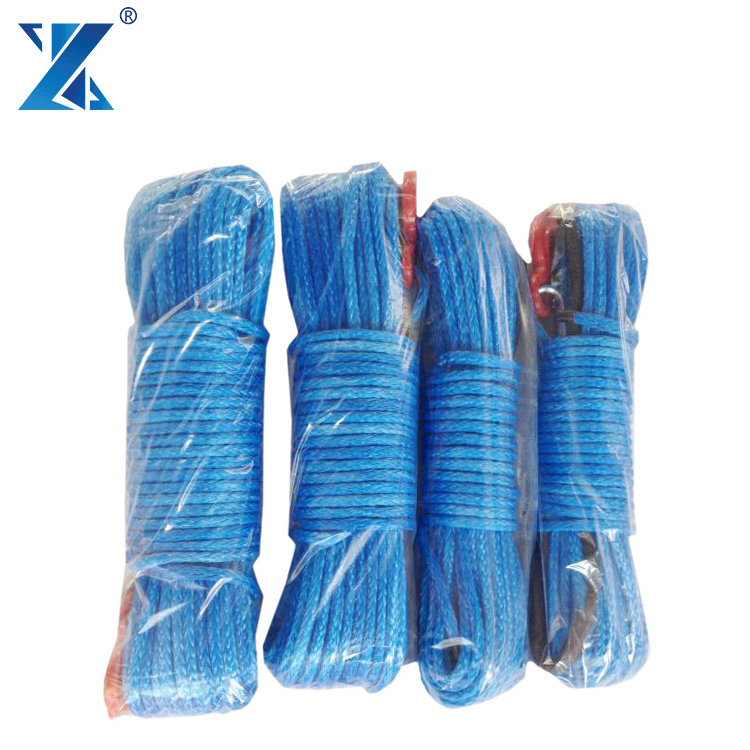 Strong break load Blue Synthetic ATV/UTV Winch Cable/Rope for Tractor tug winch lines