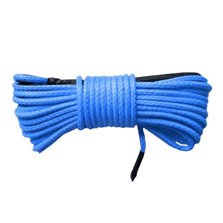 Strong break load Blue Synthetic ATV/UTV Winch Cable/Rope for Tractor tug winch lines