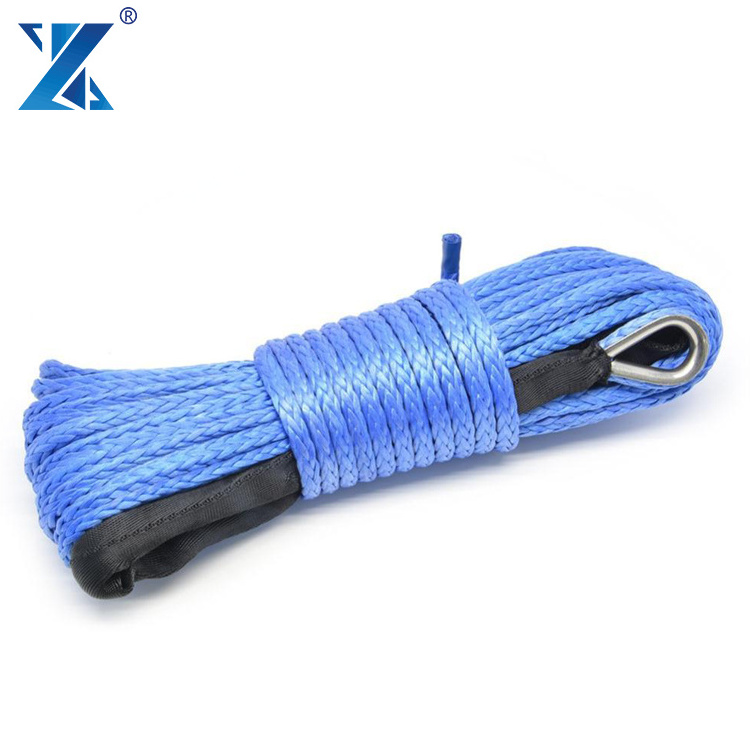 Strong break load Blue Synthetic ATV/UTV Winch Cable/Rope for Tractor tug winch lines