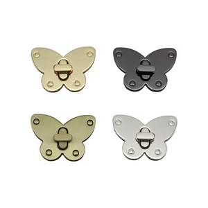 Quality goods butterfly shape metal turn lock twist lock for handbags