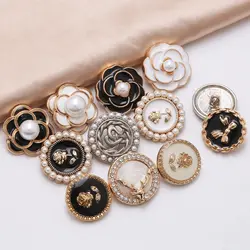 Manufacturer Designer Style Metal Buttons Round Coat Hand Sewing Buttons For Clothing