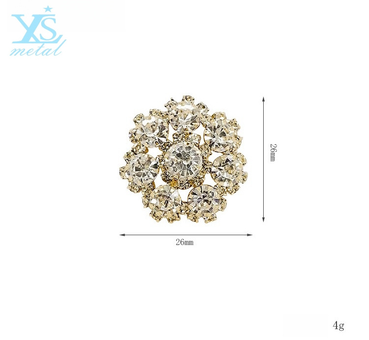 Factory Wholesale High quality custom fine rhinestone decorative metal shank buttons for clothes