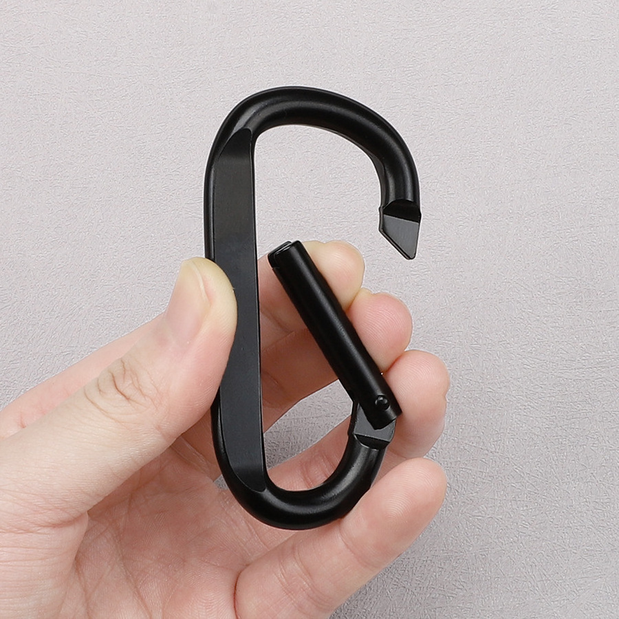 Wholesale custom logo small lock climbing snap hook metal spring clip hook aluminum carabiner hooks