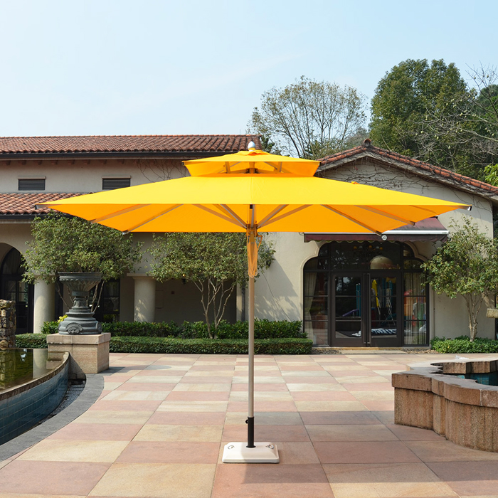 Aluminium Pole Sunshade Cantilever Outdoor Square Hotel Pool Commercial Patio Umbrella