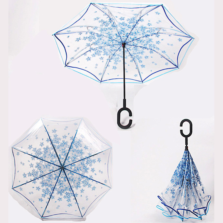 Personal Sun Poe New Vention Reverse Eco-friendly Transparent Umbrella