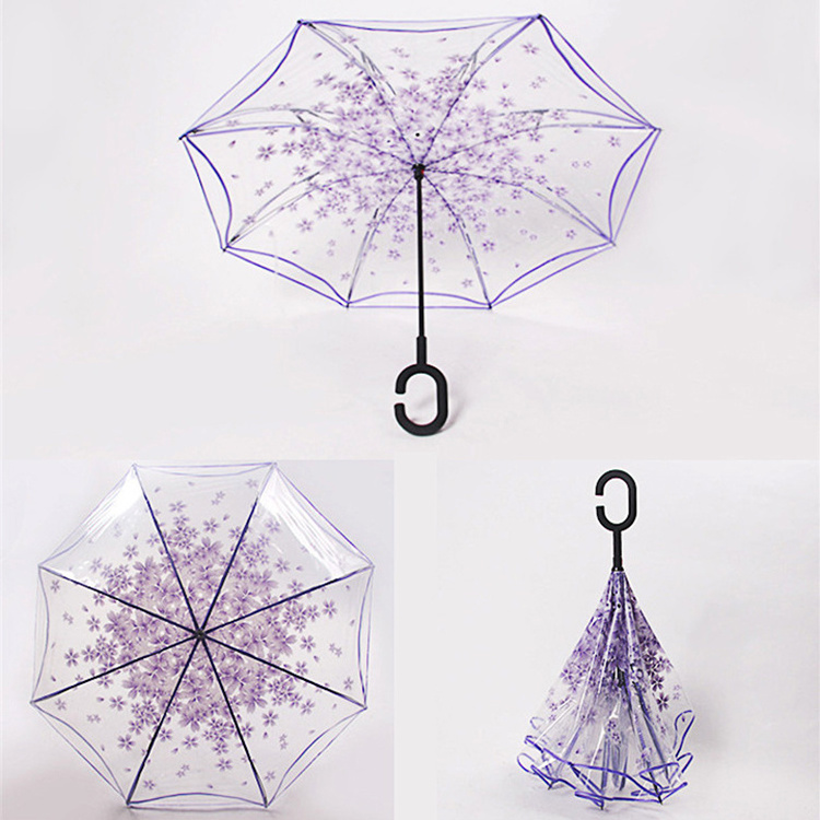 Personal Sun Poe New Vention Reverse Eco-friendly Transparent Umbrella