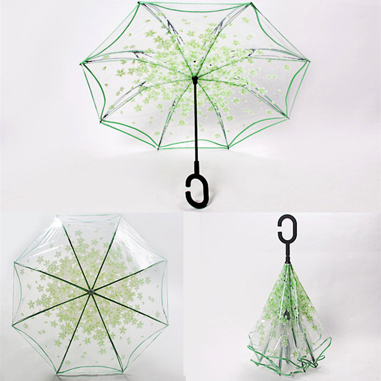 Personal Sun Poe New Vention Reverse Eco-friendly Transparent Umbrella