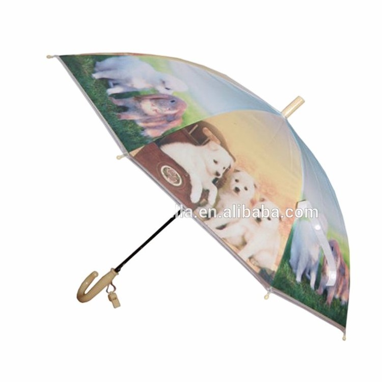 Automatic children umbrella for child J Shape Handle Colorful Umbrella Wholesale Custom Print Logo Golf Umbrella