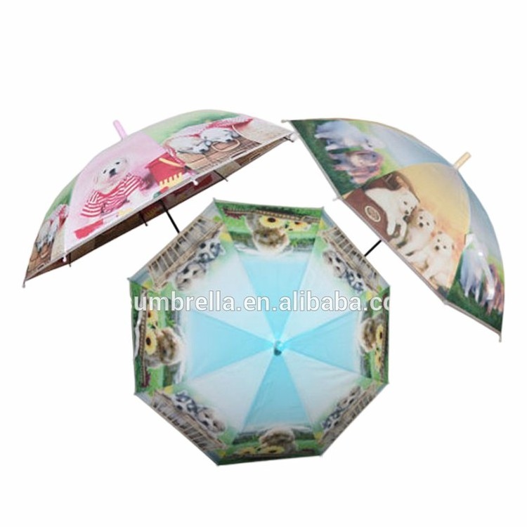 Automatic children umbrella for child J Shape Handle Colorful Umbrella Wholesale Custom Print Logo Golf Umbrella