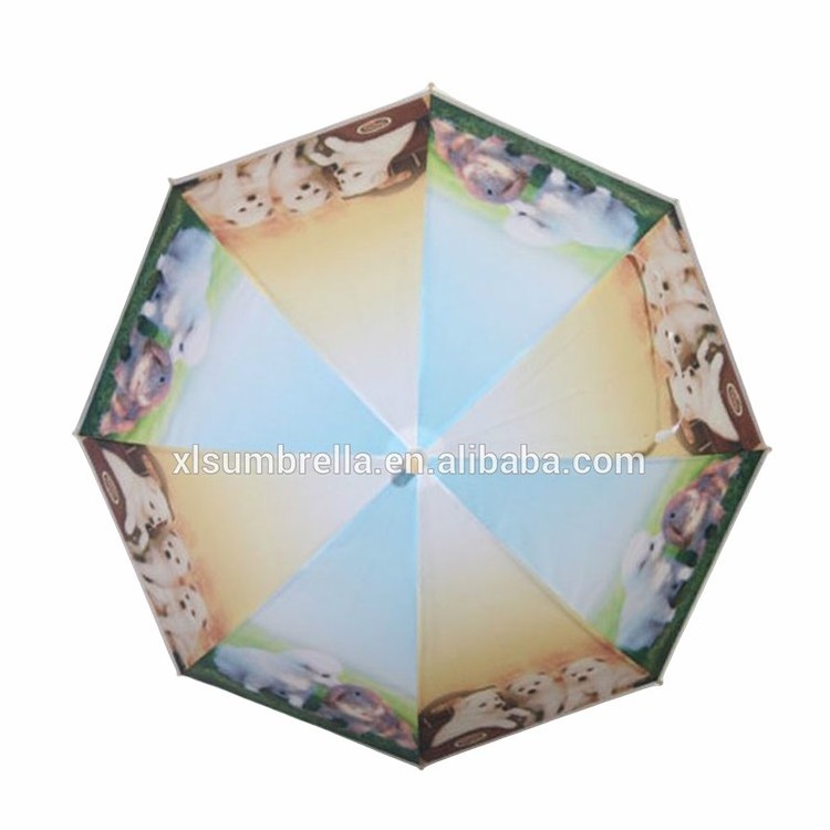 Automatic children umbrella for child J Shape Handle Colorful Umbrella Wholesale Custom Print Logo Golf Umbrella