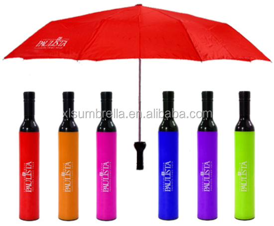 Cheap wine bottle shape umbrella promotion gift