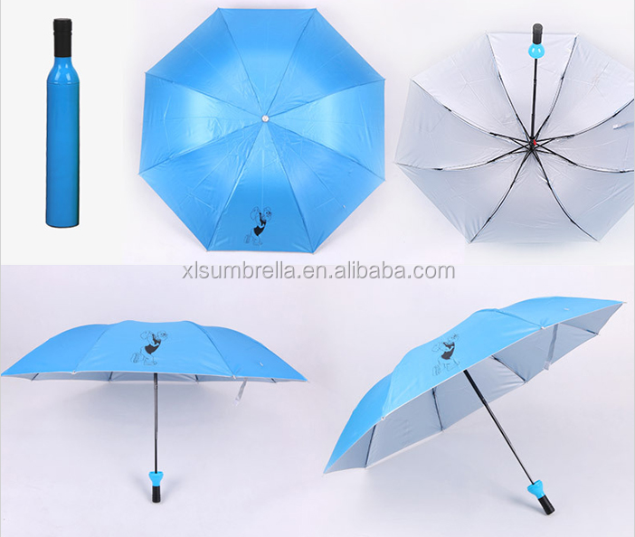 Cheap wine bottle shape umbrella promotion gift