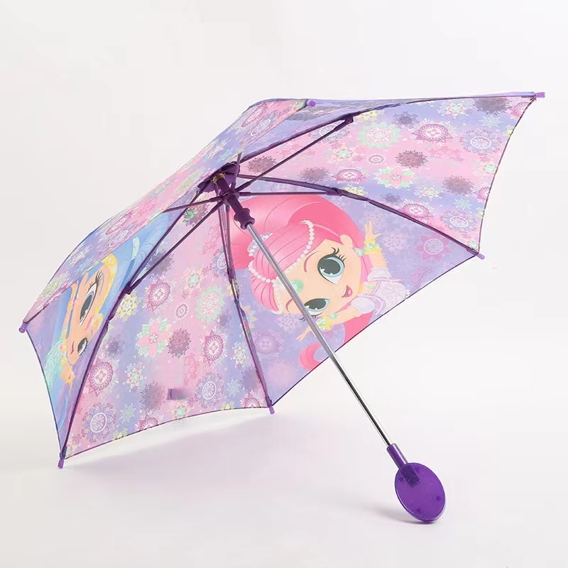 2023 hot sale children kids Frozen Elsa Anna pink blue Princess cartoon cheap stick girl's fancy umbrella