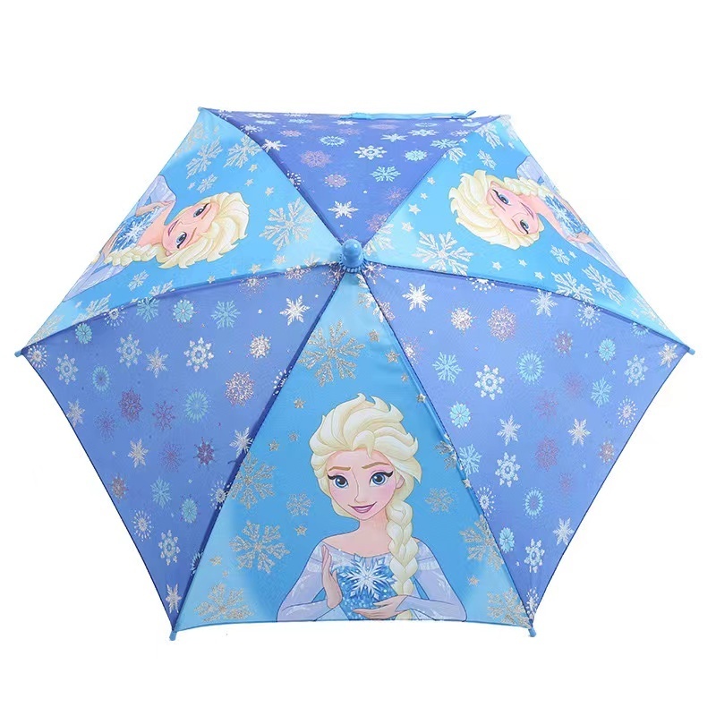 2023 hot sale children kids Frozen Elsa Anna pink blue Princess cartoon cheap stick girl's fancy umbrella