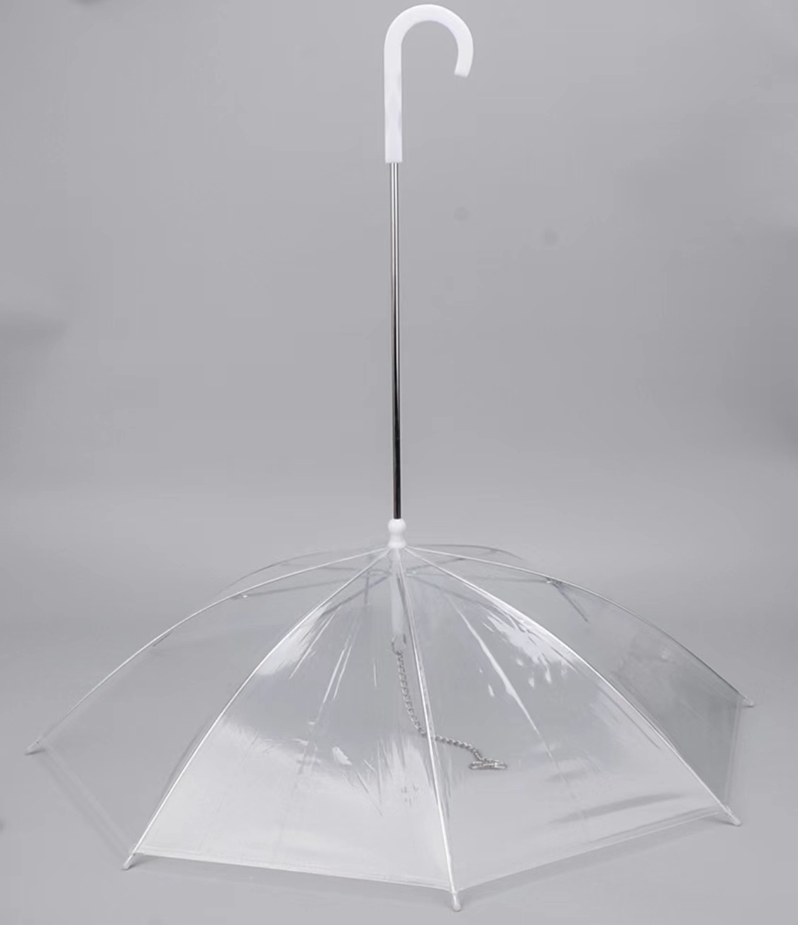 2023 hot sale Transparent clear waterproof pet rain gear dog cat  umbrella with leash