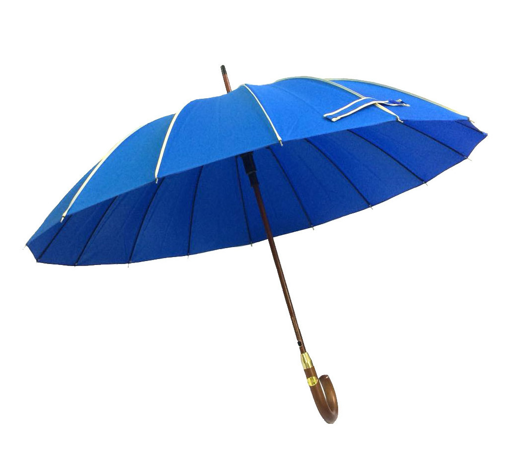 50 Inch Wooden Handle Wooden Umbrella 16 Ribs Automatic Open Rain Umbrella